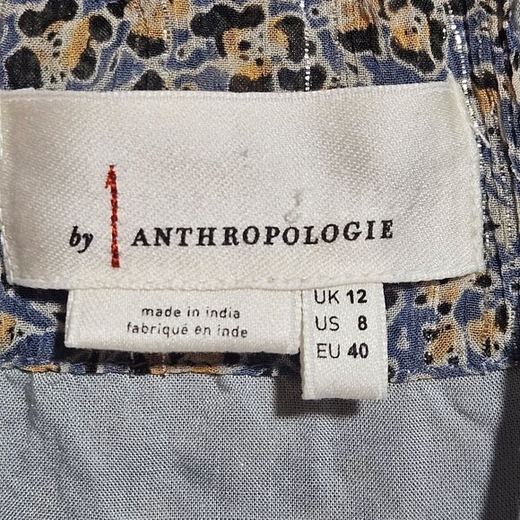 Anthropologie Women's Kira Off-Shoulder Blue Dress Cottage core Romantic Boho 8 - Picture 6 of 16